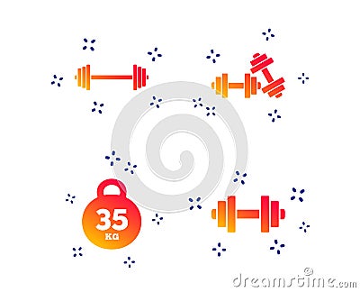 Dumbbells icons. Fitness sport symbols. Vector Vector Illustration