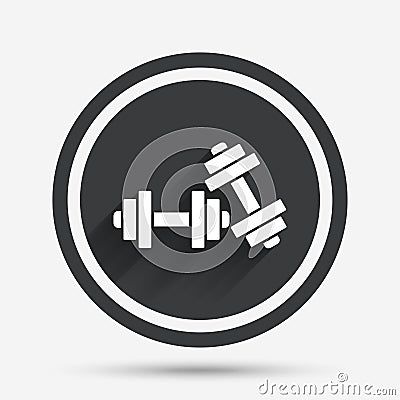 Dumbbells sign icon. Fitness sport symbol. Vector Illustration