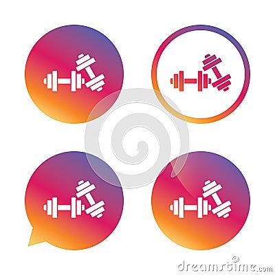 Dumbbells sign icon. Fitness sport symbol. Vector Illustration
