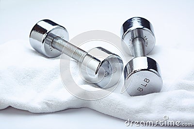 Dumbbells on white Stock Photo