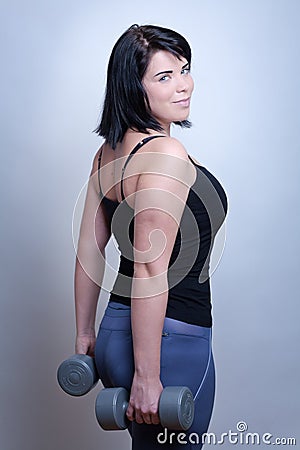 Dumbbells workout Stock Photo