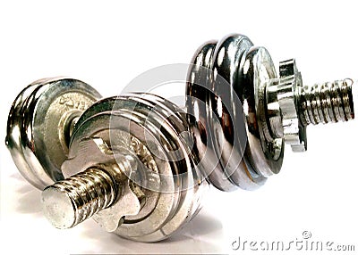 Dumbell with discs Stock Photo