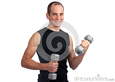 Dumbell workout Stock Photo