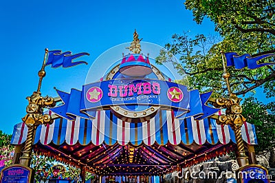 Dumbo attraction, Disneyland, Anaheim, California Editorial Stock Photo