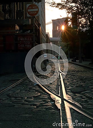 Dumbo Tracks, Brooklyn, New York USA Stock Photo