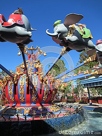 Dumbo The Flying Elephant ride at Walt Disneyâ€™s Magic Kingdom Park, near Orlando, in Florida Editorial Stock Photo