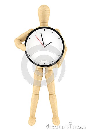 Dummy with Clock Stock Photo