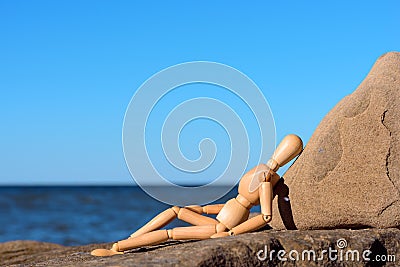 Dummy on the coast Stock Photo