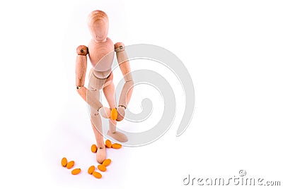 Dummy doctor with tablet Stock Photo