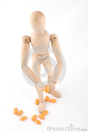 Dummy doctor with tablet Stock Photo