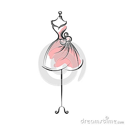 Dummy dress hand drawing illustration vector Vector Illustration