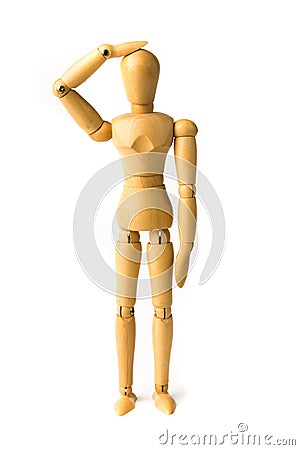 Dummy Figure Confused Stock Photo