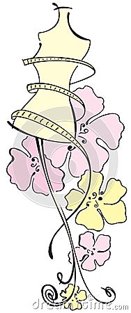 Dummy with flowers Vector Illustration