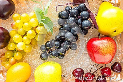 Dummy ripe fruits and berries close-up Stock Photo