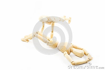 Dummy wooden exercise on white background Stock Photo