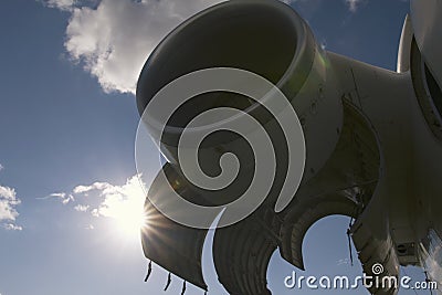 Dump of aircraft - engine of vintage Soviet civil passenger airplane Editorial Stock Photo