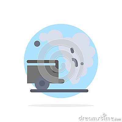 Dump, Environment, Garbage, Pollution Abstract Circle Background Flat color Icon Vector Illustration
