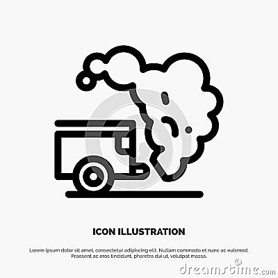 Dump, Environment, Garbage, Pollution Line Icon Vector Vector Illustration
