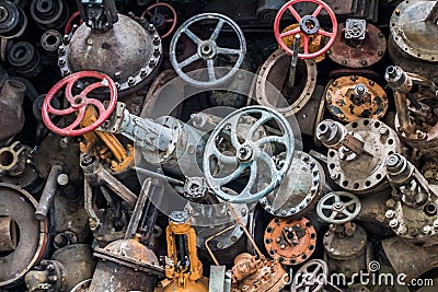 Dump the old water valves Stock Photo