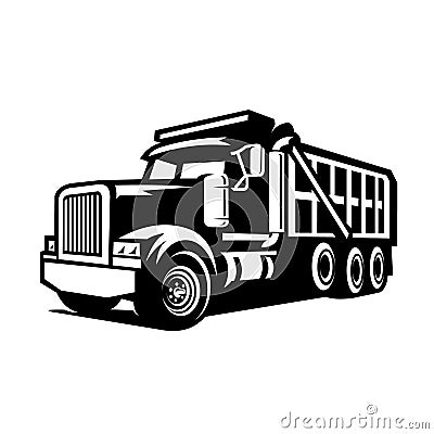 Dump truck vector image illustration isolated Stock Photo