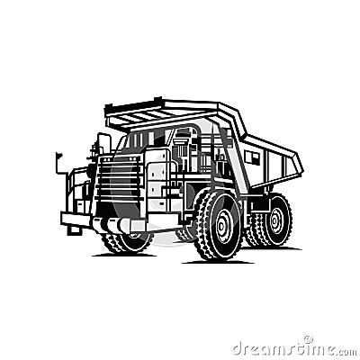 Dump Truck - Industrial Dump Truck Dumper Equipment Builder Building Build Vector Illustration
