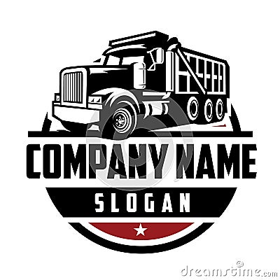 Dump truck ready made logo template set. Ready made logo Vector Illustration