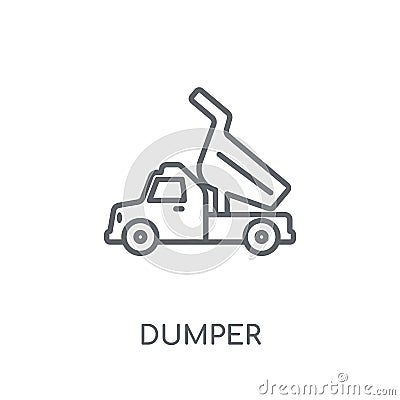 Dumper linear icon. Modern outline Dumper logo concept on white Vector Illustration