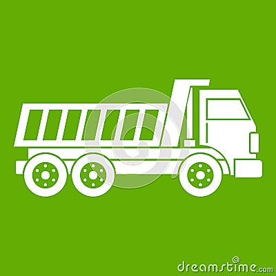 Dumper truck icon green Vector Illustration