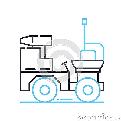 dumper truck line icon, outline symbol, vector illustration, concept sign Vector Illustration