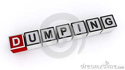 Dumping word block on white Stock Photo