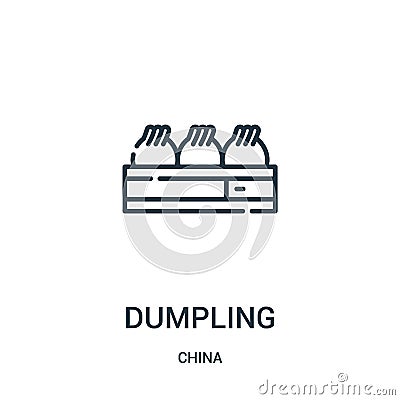 dumpling icon vector from china collection. Thin line dumpling outline icon vector illustration. Linear symbol for use on web and Vector Illustration