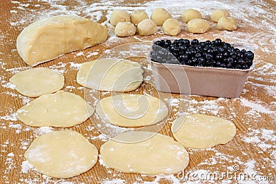 Dumplings with blueberries Stock Photo