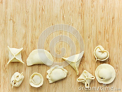 Dumplings with meat, pelmeni russian national dish Stock Photo
