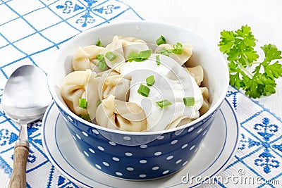 Dumplings russian pelmeni Stock Photo