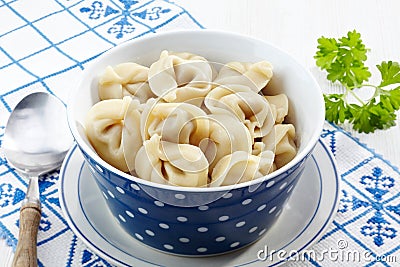 Dumplings russian pelmeni Stock Photo