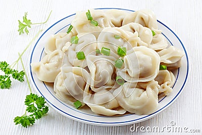 Dumplings russian pelmeni Stock Photo