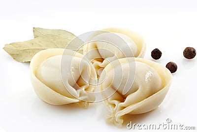 Dumplings russian pelmeni Stock Photo