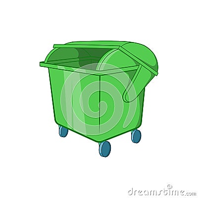 Dumpster icon, cartoon style Vector Illustration