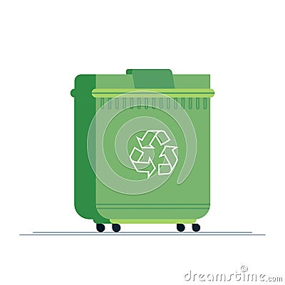 Dumpster icon. Flat illustration of Vector Illustration