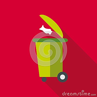 Dumpster icon, flat style Vector Illustration