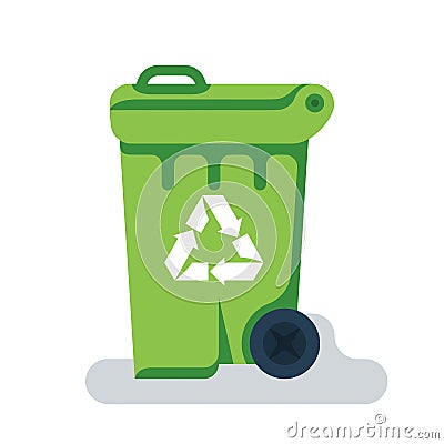 Dumpster icon. Trash can flat design. Vector Illustration