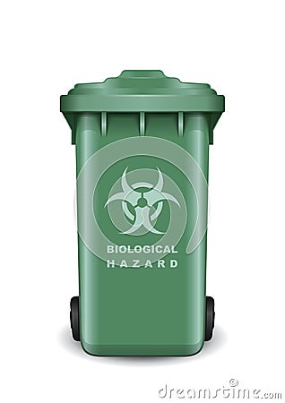 Dumpster with a symbol of biological threat Vector Illustration