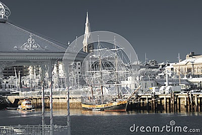 Dun Laoghaire Harbour in Dublin in winter Stock Photo