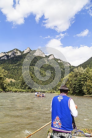 Dunajec River Gorge .View from boat rafting. Editorial Stock Photo