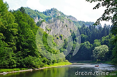 Dunajec river in Pieniny mountains, Poland Stock Photo