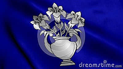 Dundee City Flag. Waving Fabric Satin Texture National Flag of Dundee 3D Illustration. Stock Photo