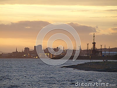 Dundee & tay at sunset Stock Photo