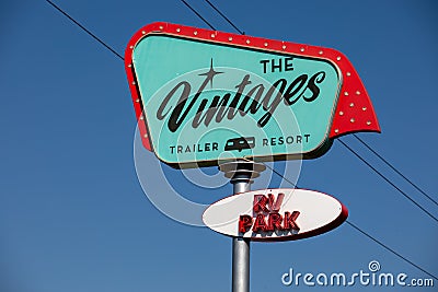 `The Vintage`s` Retro R.V. Resort in Dundee, Oregon Editorial Stock Photo