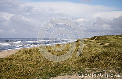 Dune, beach and sea Stock Photo