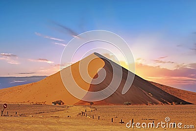 Dune 45 in Namib Naukluft National Park at sunrise Stock Photo